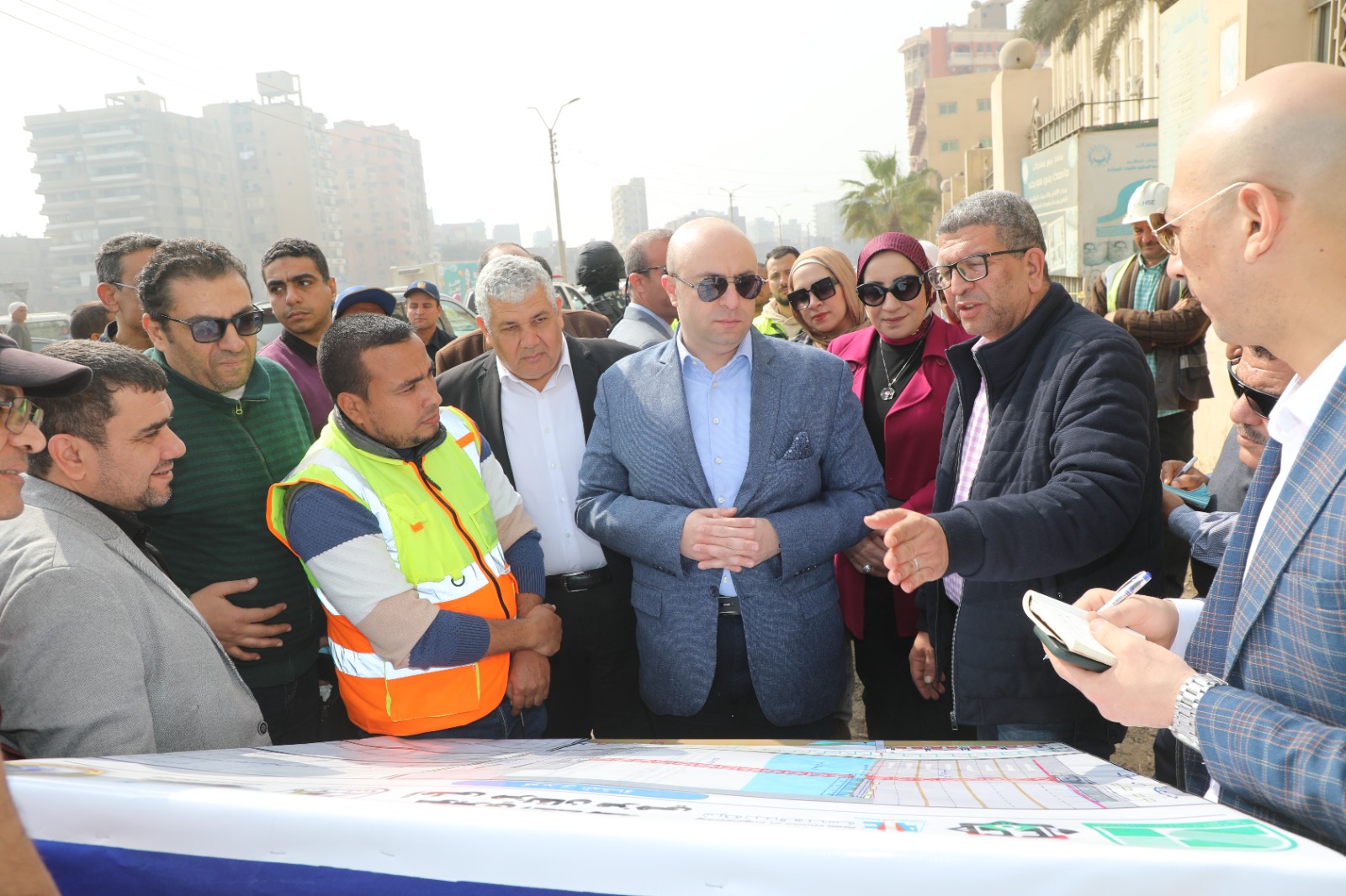 المحافظ يتابع سير ومعدلات العمل بكوبري الالشاملة